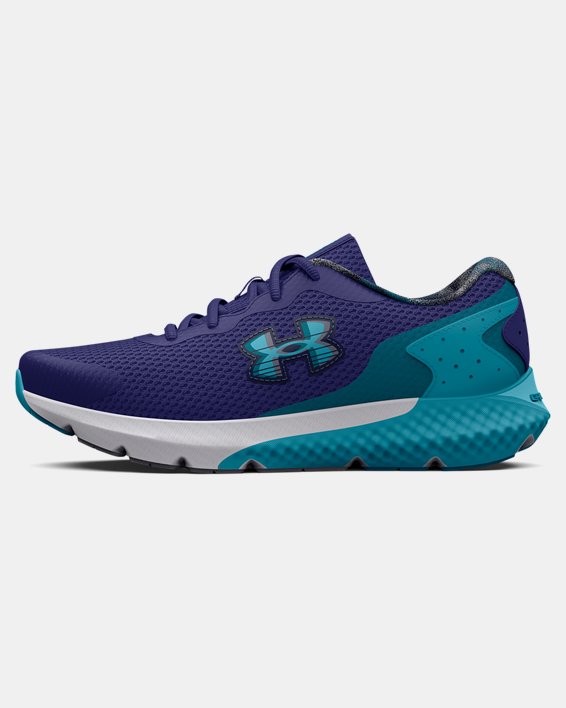 Boys' Grade School UA Charged Rogue 3 Running Shoes, Blue, pdpMainDesktop image number 5